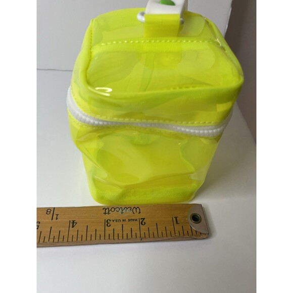 Drunk Elephant Travel Cosmetic Bag Unisex Neon Yellow Plastic Zipper Summer Bag - Picture 6 of 6